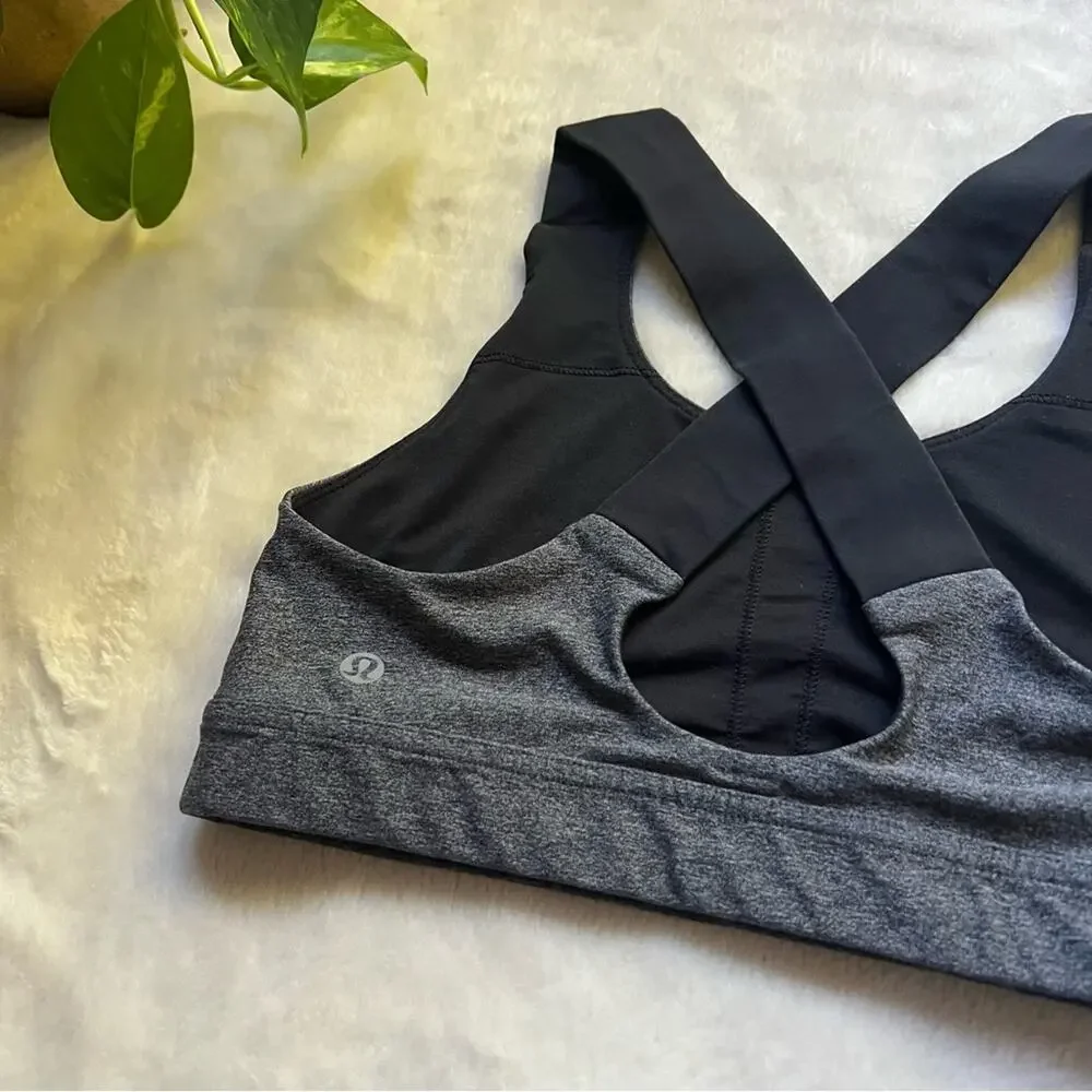 Lululemon All Sport Bra III in Heathered Black / Black